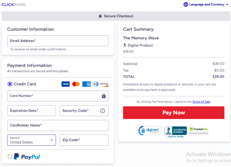 The Memory Wave - Secure Checkout 